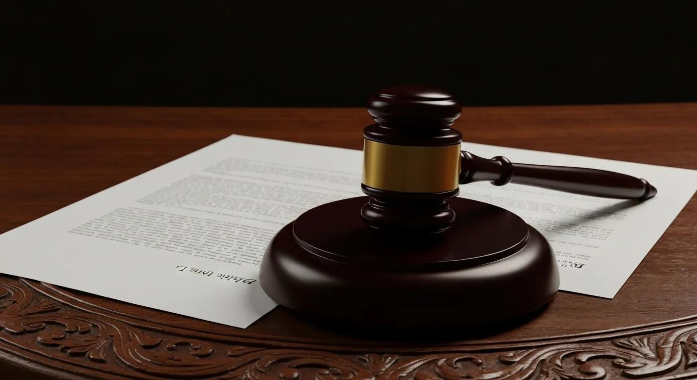 A judge's gavel and legal documents, symbolizing bail determination A judge's gavel and legal documents, symbolizing bail determination