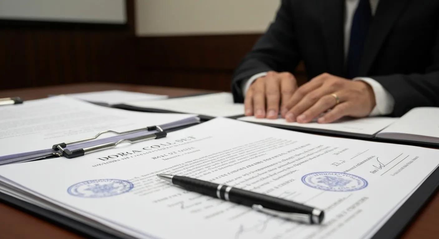 Court documents and a pen, symbolizing bail setting