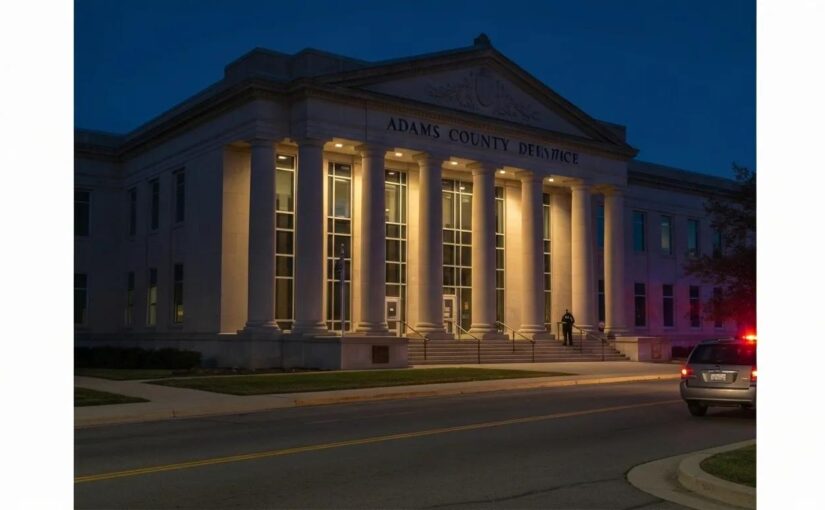 Image of Adams County courthouse or detention center, symbolizing 24/7 bail bond service