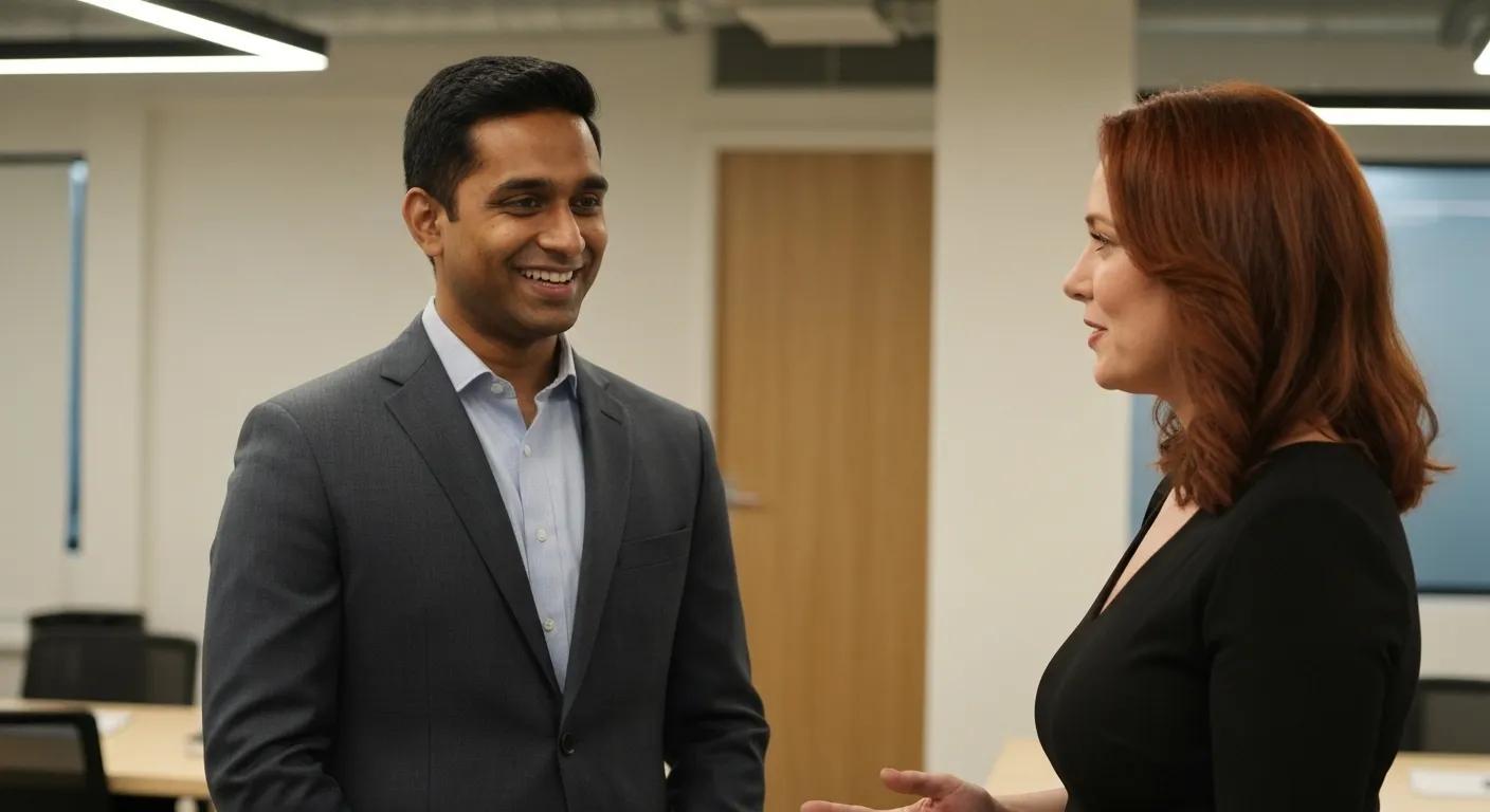 Two people communicating, symbolizing clear communication